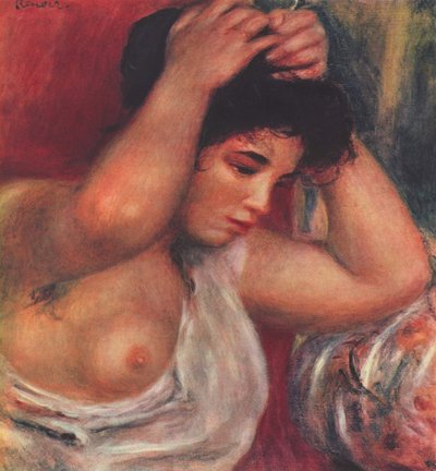 Young Woman Doing Her Hair by Pierre Auguste Renoir